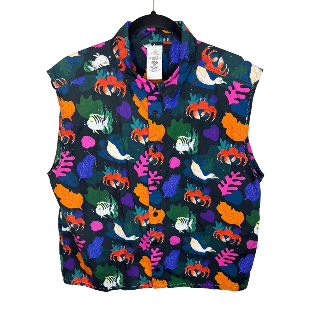 Disney The Little Mermaid Sebastian Flounder Cut Off Sleeveless Shirt Mens Large